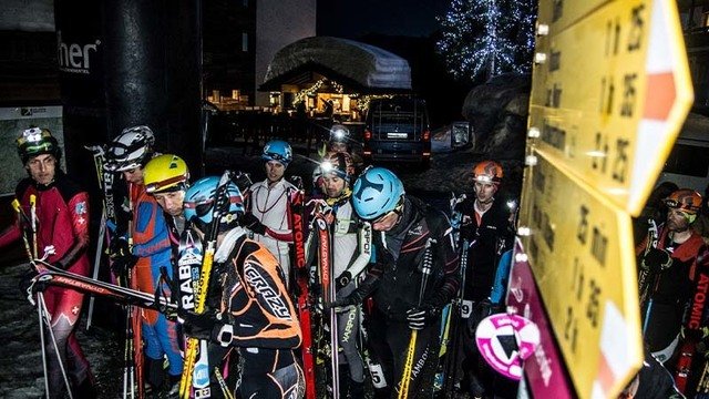 Night-time ski mountaineering in Chandolin